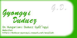 gyongyi duducz business card